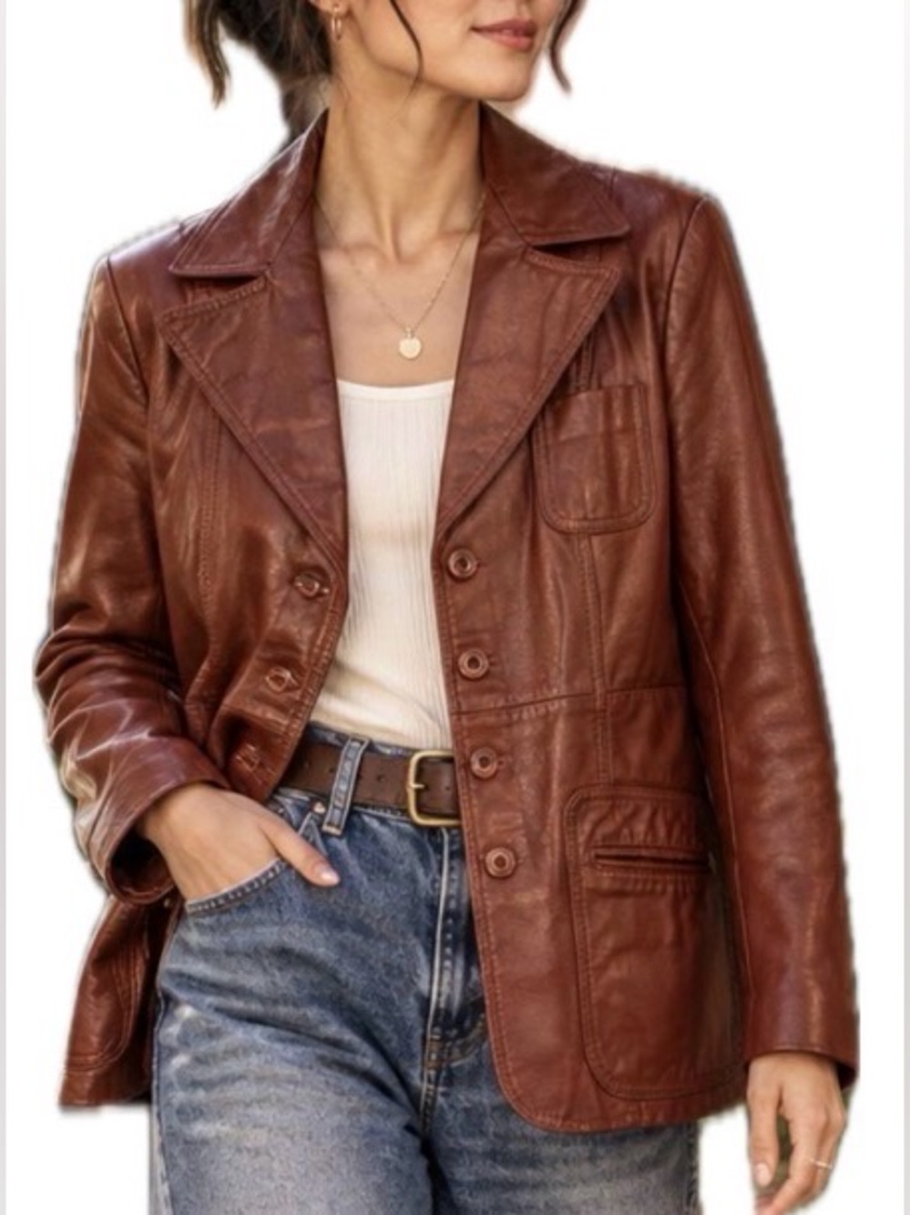 VTG Wilson’s House of Suede Leather Jacket Red/Brown Women’s Medium.